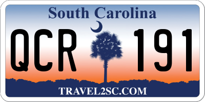 SC license plate QCR191