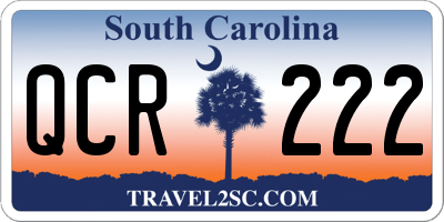SC license plate QCR222