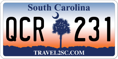 SC license plate QCR231