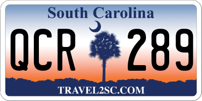 SC license plate QCR289