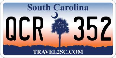SC license plate QCR352