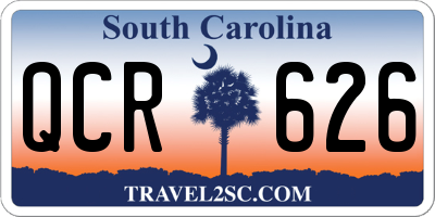 SC license plate QCR626