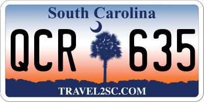 SC license plate QCR635