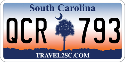 SC license plate QCR793