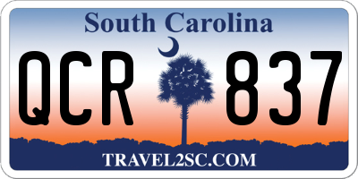 SC license plate QCR837