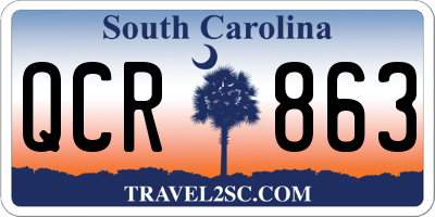 SC license plate QCR863