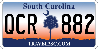 SC license plate QCR882