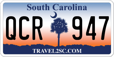 SC license plate QCR947