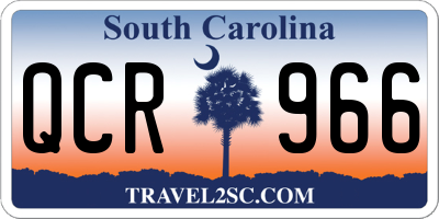 SC license plate QCR966