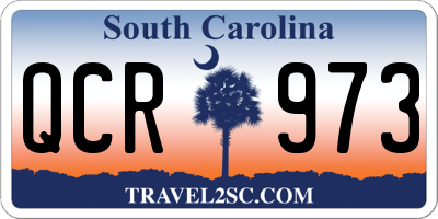 SC license plate QCR973
