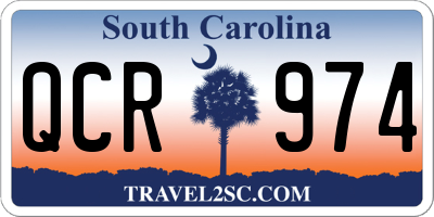 SC license plate QCR974