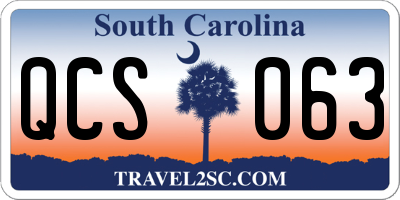 SC license plate QCS063