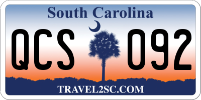 SC license plate QCS092