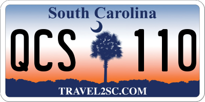 SC license plate QCS110