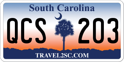 SC license plate QCS203