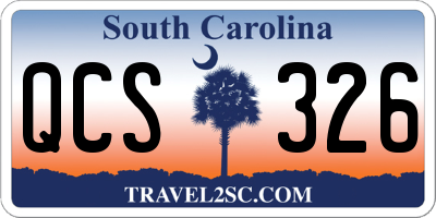 SC license plate QCS326