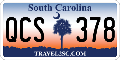 SC license plate QCS378