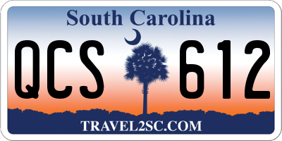 SC license plate QCS612