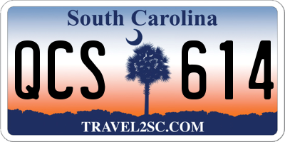 SC license plate QCS614