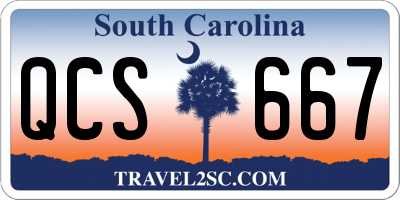 SC license plate QCS667