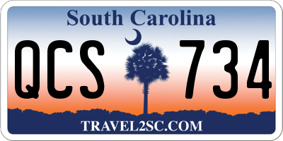 SC license plate QCS734