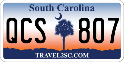 SC license plate QCS807