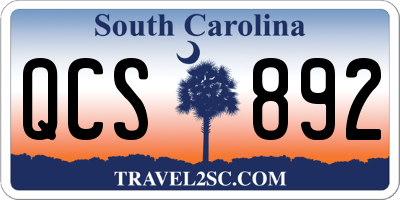 SC license plate QCS892