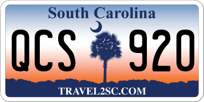 SC license plate QCS920
