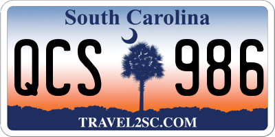 SC license plate QCS986