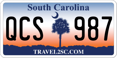 SC license plate QCS987