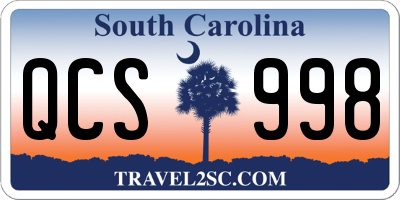 SC license plate QCS998