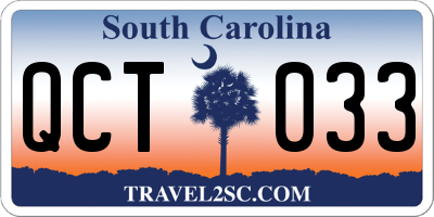 SC license plate QCT033