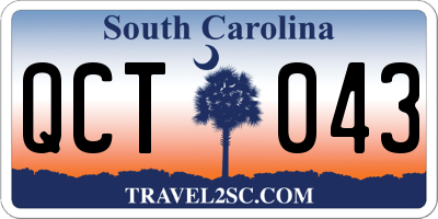 SC license plate QCT043