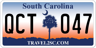 SC license plate QCT047