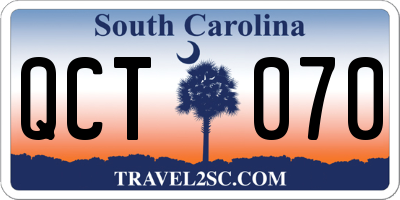 SC license plate QCT070