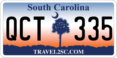 SC license plate QCT335