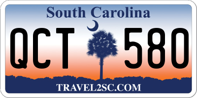 SC license plate QCT580