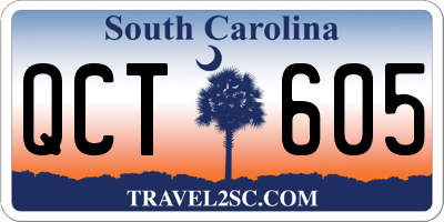 SC license plate QCT605