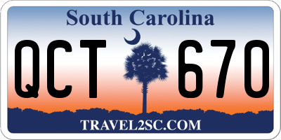 SC license plate QCT670