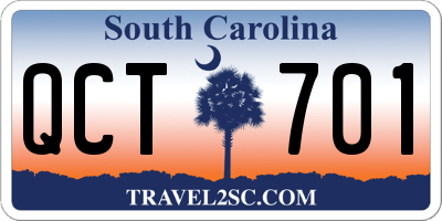 SC license plate QCT701