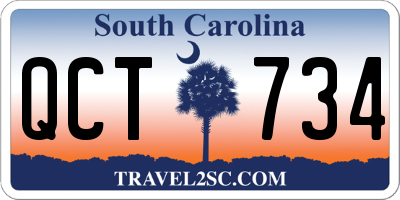 SC license plate QCT734