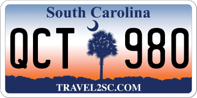 SC license plate QCT980