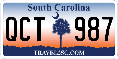 SC license plate QCT987
