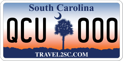 SC license plate QCU000