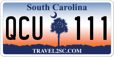 SC license plate QCU111