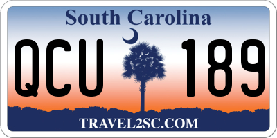SC license plate QCU189
