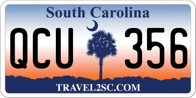 SC license plate QCU356