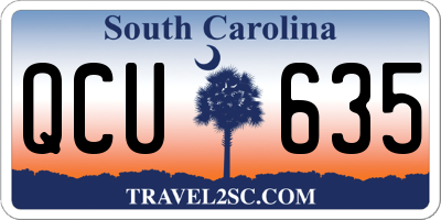 SC license plate QCU635