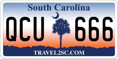 SC license plate QCU666