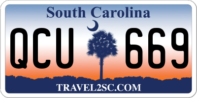SC license plate QCU669